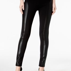 I.N.C. Metallic-Print Moto Leggings,